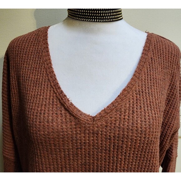 NWT Boho Waffle Knit Sweater Tunic Top Women's M - Picture 4 of 8